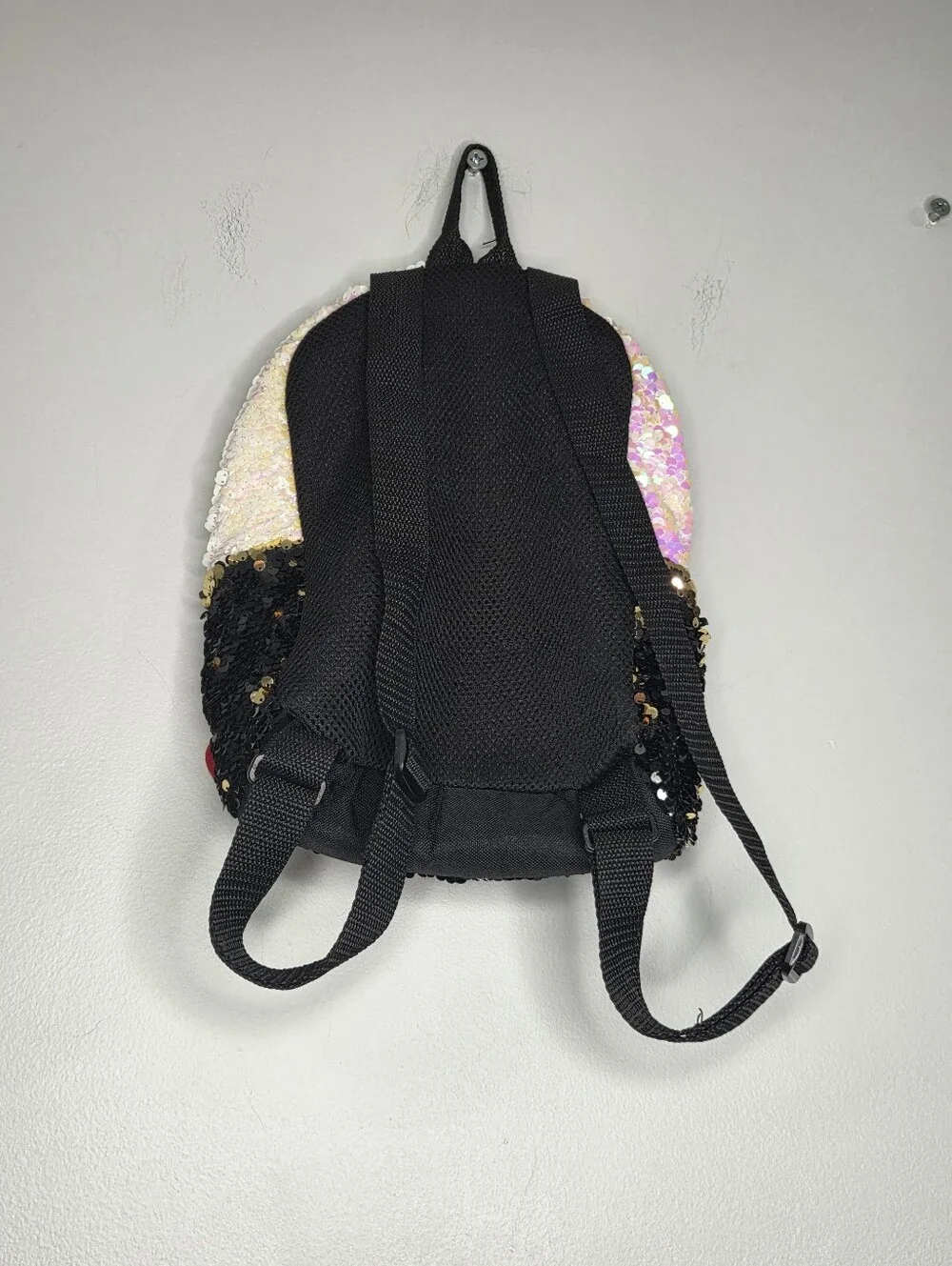 Ty Sequin Panda Kids Backpack - Black & Pink Iridescent